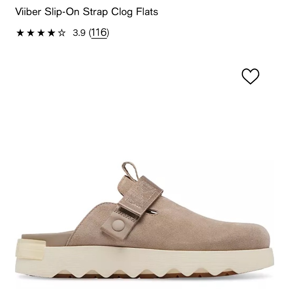 NEW in box Tan Slip-On Strap Clog Flats SOREL